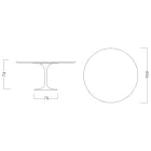 Tulpentisch Eero Saarinen H 74 aus Arabescato-Marmor Made in Italy - Scharlachrot Viadurini