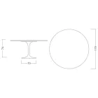 Tulpentisch Eero Saarinen H 74 aus Arabescato-Marmor Made in Italy - Scharlachrot Viadurini