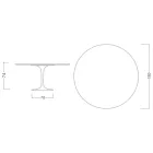 Eero Saarinen H 74 Tulip Tisch in Gold Calacatta Marmor Made in Italy - Scharlachrot Viadurini