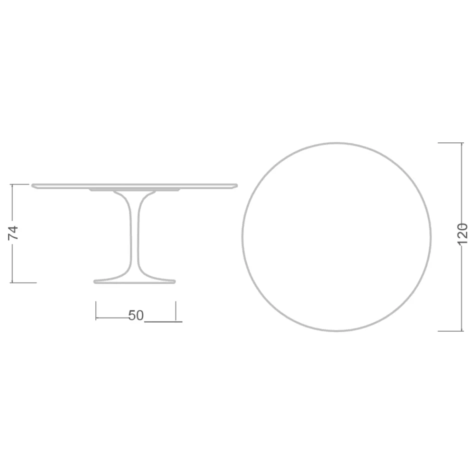 Tulpentisch Eero Saarinen H 74 aus Carrara-Marmor Statuarietto Made in Italy - Scharlachrot Viadurini