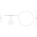 Eero Saarinen Tulip Tisch H 74 aus dunklem Marmor Emperador Made in Italy - Scharlachrot Viadurini