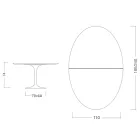 Eero Saarinen Tulip Tisch H 74 Oval ausziehbar aus weißem Flüssiglaminat - Scharlachrot Viadurini