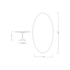 Eero Saarinen Tulpentisch H 74 Oval aus Salina-Keramik, hergestellt in Italien - Scharlachrot Viadurini