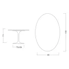 Eero Saarinen Tulip Tisch H 74 Oval aus Somnia Keramik, hergestellt in Italien - Scharlachrot Viadurini