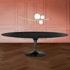 Eero Saarinen Tulip Tisch H 74 Oval in Flüssiglaminat Hergestellt in Italien - Scharlachrot Viadurini