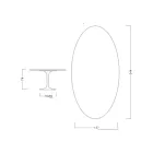 Eero Saarinen Tulip Tisch H 74 Oval aus dunklem Emperador-Marmor Made in Italy - Scharlachrot Viadurini