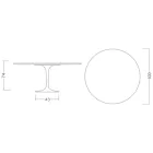 Eero Saarinen Tulpentisch H 74 Rund aus Keramik Domoos Made in Italy - Scharlachrot Viadurini