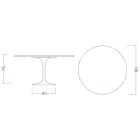 Eero Saarinen H 74 Runder Tulpentisch aus schwarzem Flüssiglaminat Made in Italy - Scharlachrot Viadurini