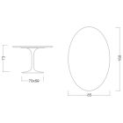 Tulip Saarinen H 73 Ovaler Tisch aus Carrara Statuarietto-Marmor, hergestellt in Italien – Scharlachrot Viadurini
