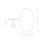 Tulip Saarinen H 73 Ovaler Tisch aus Carrara Statuarietto Marmor, hergestellt in Italien – Scharlachrot Viadurini