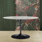 Tulpentisch Saarinen H 73 Oval aus Carrara-Marmor Statuarietto Made in Italy - Scharlachrot Viadurini