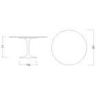 Tulip Tabelle Saarinen H 73 Runde Keramik unsichtbar wählen Made in Italy - Scarlet Viadurini