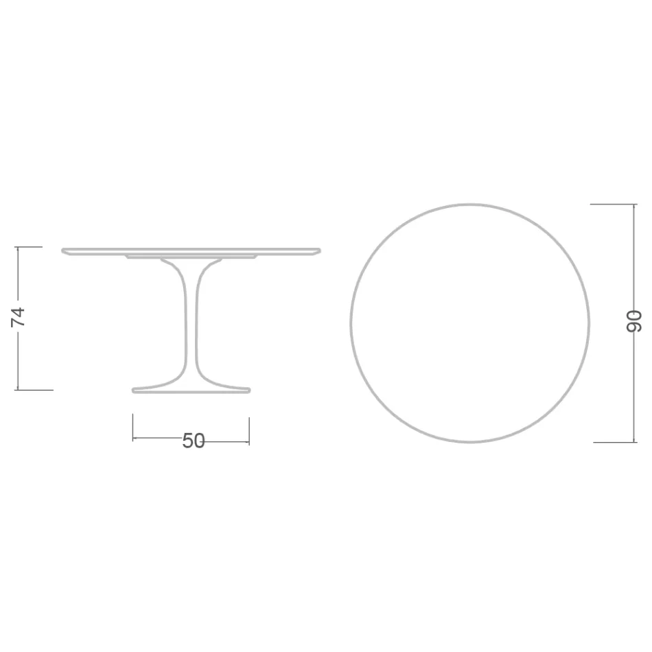 Tulip Tabelle Saarinen H 73 Runde Keramik unsichtbar wählen Made in Italy - Scarlet Viadurini