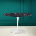 Tulip Saarinen H 73 Runder Tisch aus Marquinia-Keramik, hergestellt in Italien – Scarlet