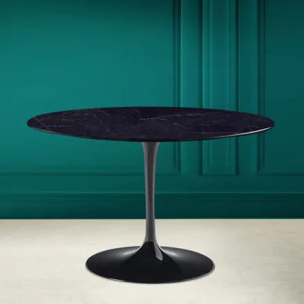 Tulpentisch Saarinen H 73 Rund Keramik Noir Laurent Made in Italy - Scharlachrot Viadurini