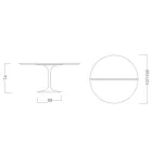 Saarinen Tulip Tisch H 74 ausziehbar aus schwarzem Flüssiglaminat Made in Italy - Scharlachrot Viadurini