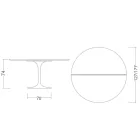 Saarinen Tulip Tisch H 74 ausziehbar aus schwarzem Flüssiglaminat Made in Italy - Scharlachrot Viadurini