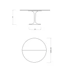 Saarinen Tulip Tisch H 74 ausziehbar in schwarzem Flüssiglaminat, hergestellt in Italien - Scarlet Viadurini