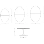 Saarinen Tulip Tisch H 74 cm ausziehbar in Florim Keramik Hochglanz Weiß - Scharlachrot Viadurini