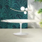 Saarinen Tulip Tisch H 74 cm ausziehbar in Florim Calacatta Gold Glanzkeramik - Scharlachrot Viadurini