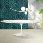Saarinen Tulip Tisch H 74 cm ausziehbar in Florim Statuario Hochglanzkeramik - Scharlachrot Viadurini