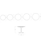 Saarinen Tulpentisch H 74 cm in Mattweiß Florim Keramik - Scharlachrot Viadurini
