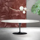 Saarinen Tulpentisch H 74 cm in Weiß Florim Keramik - Scharlachrot Viadurini