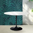Saarinen Tulpentisch H 74 cm in Hochglanzweiß Florim Keramik - Scharlachrot Viadurini