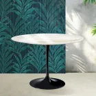 Saarinen Tulip Tisch H 74 cm in Florim Calacatta Gold Glanzkeramik - Scharlachrot Viadurini