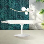 Saarinen Tulip Tisch H 74 cm in Florim Calacatta Gold Glanzkeramik - Scharlachrot Viadurini