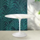 Saarinen Tulip Tisch H 74 cm in Florim Calacatta Gold Glanzkeramik - Scharlachrot Viadurini