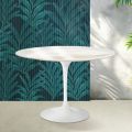 Saarinen Tulip Tisch H 74 cm in Florim Calacatta Gold Glanzkeramik - Scharlachrot