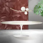Saarinen Tulip Tisch H 74 cm in Florim Calacatta Gold Matt Keramik - Scharlachrot Viadurini