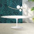 Tulip Saarinen Tisch H 74 cm aus Florim Statuario Lucido Keramik – Scharlachrot