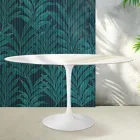 Saarinen Tulip Tisch H 74 cm Rund in Florim Calacatta Gold Glanzkeramik - Scharlachrot Viadurini