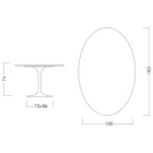 Tulpentisch Saarinen H 74 Oval aus Carrara-Marmor Statuarietto Made in Italy - Scharlachrot Viadurini