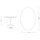 Tulpentisch Saarinen H 74 Oval aus Carrara-Marmor Statuarietto Made in Italy - Scharlachrot Viadurini
