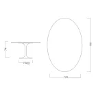 Tulpentisch Saarinen H 74 Oval aus Carrara-Marmor Statuarietto Made in Italy - Scharlachrot Viadurini