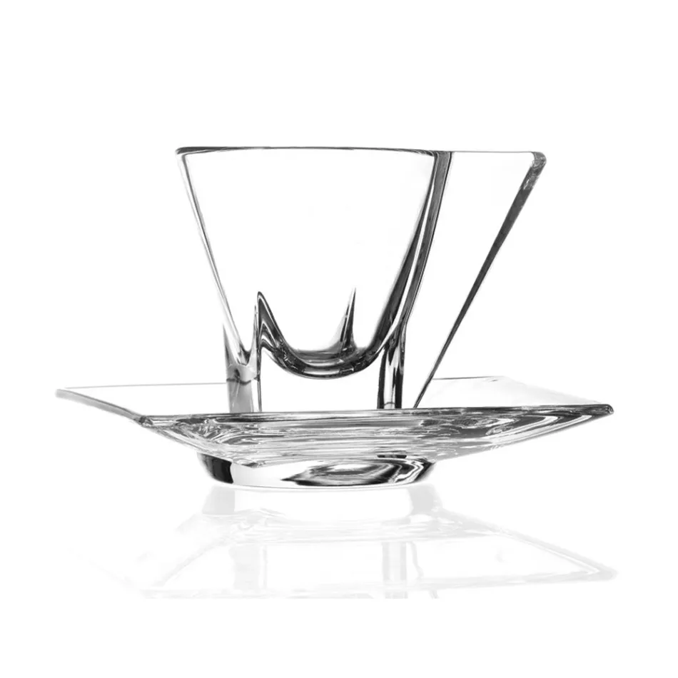 Ökologische Kaffeetassen aus transparentem oder farbigem Kristall 12 Stück - Amalgam Viadurini