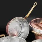 Konische handverzinnte Kupferpfanne und Griff Made in Italy 22 cm - Mariassunta Viadurini