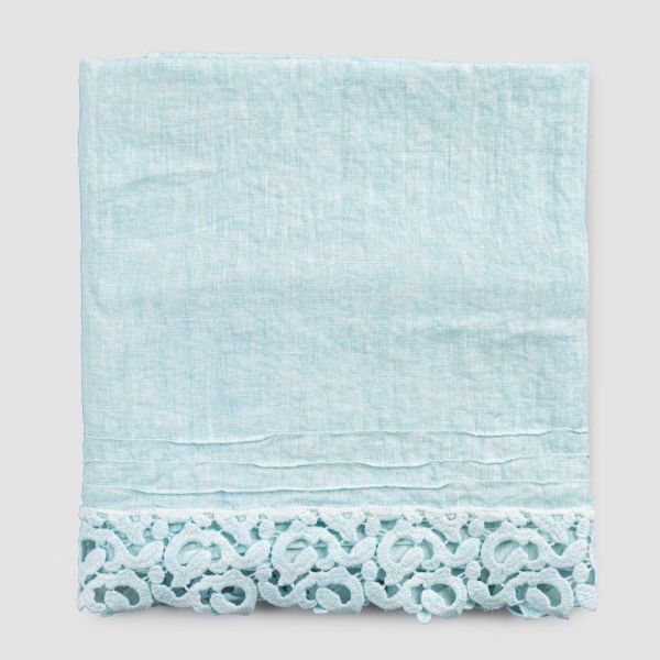 Schweres leinen badetuch mit poema lace italienische qualität 2 farben - castle
