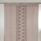 Leichter Leinenvorhang mit Organza und gotischer Stickerei im Luxuszentrum – Marinella Viadurini