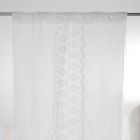Retro-Vorhang aus hellem Leinen mit Organza und italienischer Luxusstickerei – Marinella Viadurini