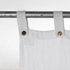 Weißer Vorhang aus schwerem Leinen mit Knöpfen, italienische Luxusqualität – Gorgia Viadurini