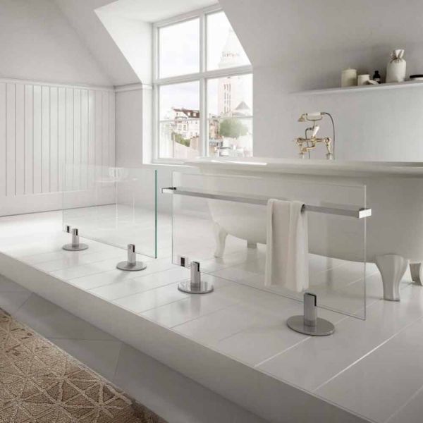 Design floor elektroheizkörper in transparentem sternglas