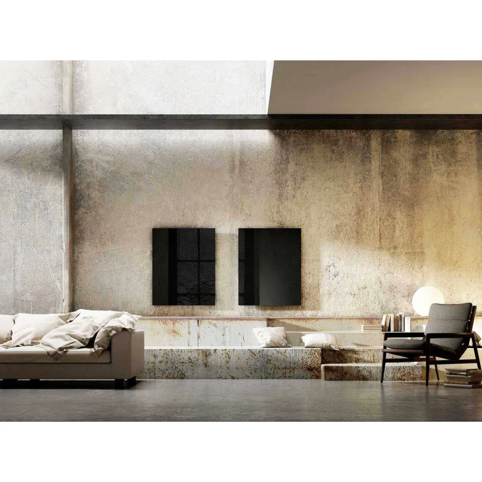 Elektrischer Infrarotstrahler in schwarzem Klarglas Viadurini