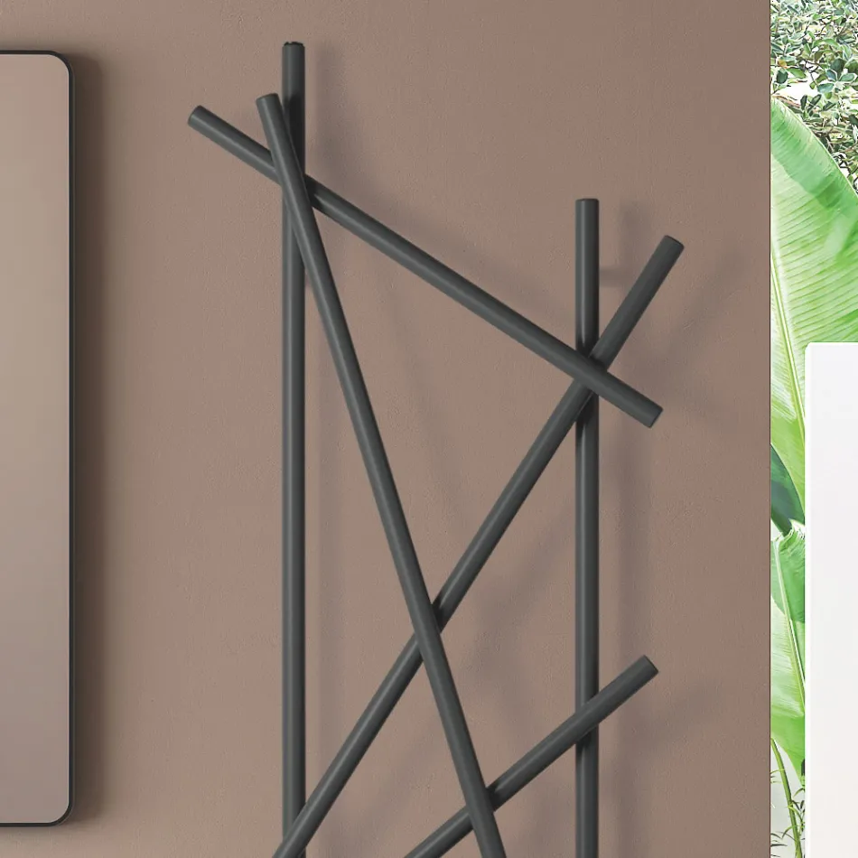 Elektrischer Stahlheizkörper mit runden Rohren Made in Italy - Random Viadurini