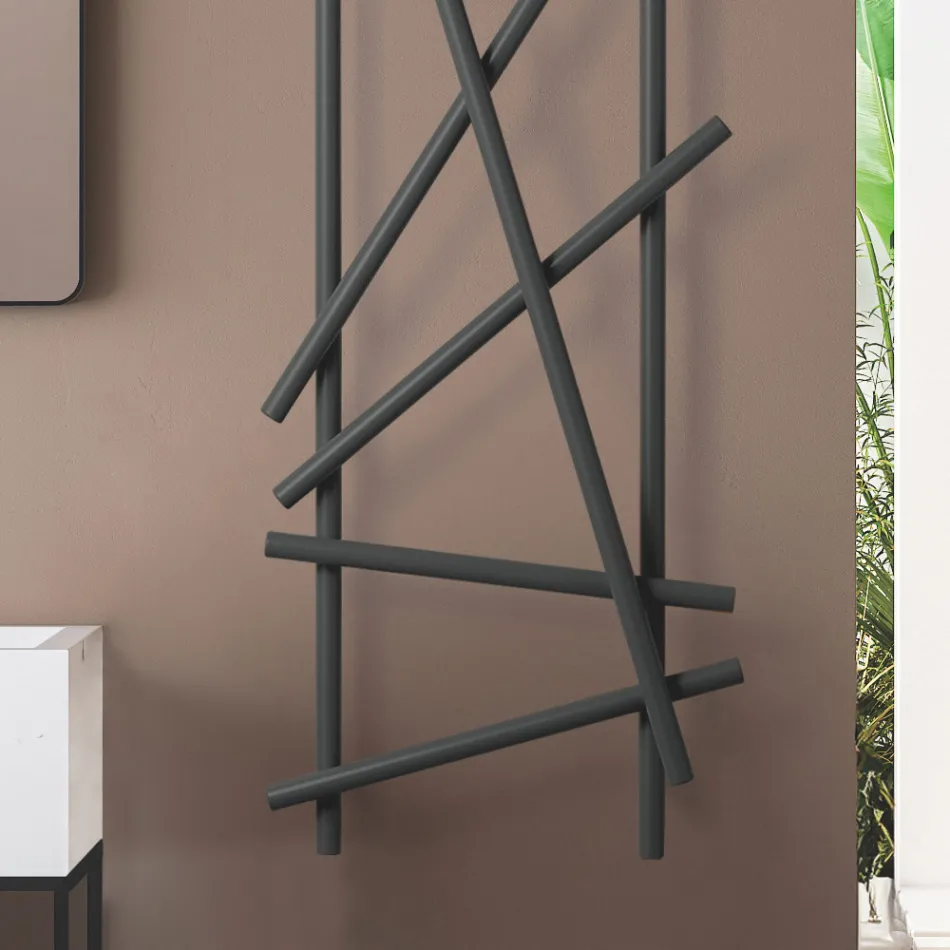 Elektrischer Stahlheizkörper mit runden Rohren Made in Italy - Random Viadurini