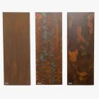 Elektrischer Heizkörper aus italienischem Marmorpulver mit Corten-Effekt – Linien Viadurini