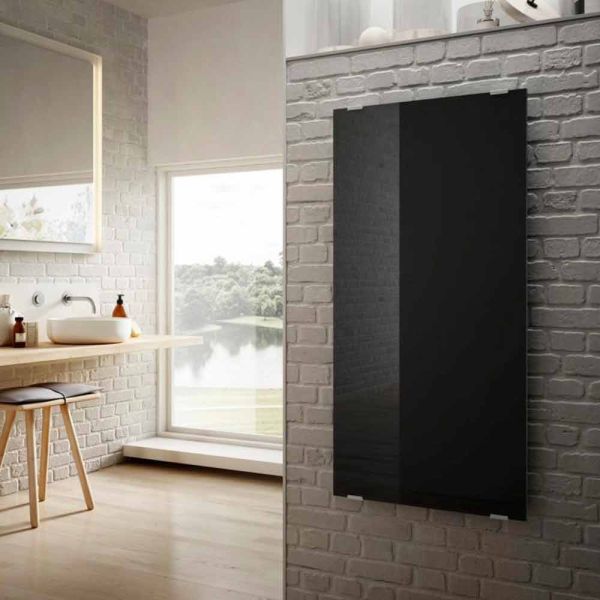 Modernes design aus schwarzem glas elektroheizkörper star, hergestellt in italien